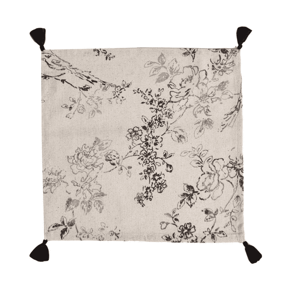 MyHome Country Napkin 2 Pieces Set, Cotton Napkins, Elegant Table Napkins, Dining table decoration, Napkin accessory, Evora, Black, 40x40 Cm