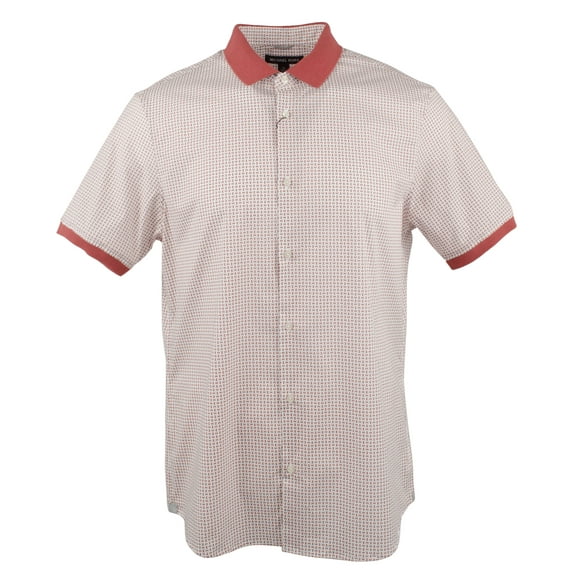 Men's Printed Woven Stretch Short Sleeve Shirt-SR-M