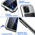thumbnail image 4 of Case Compatibility with iPhone 16 Pro Case 6.3 '' 2024 Heavy Duty Protection Dustproof Rugged Military Grade Metal Built in Screen Protector Kickstand Armor Phone case,Sliver, 4 of 10