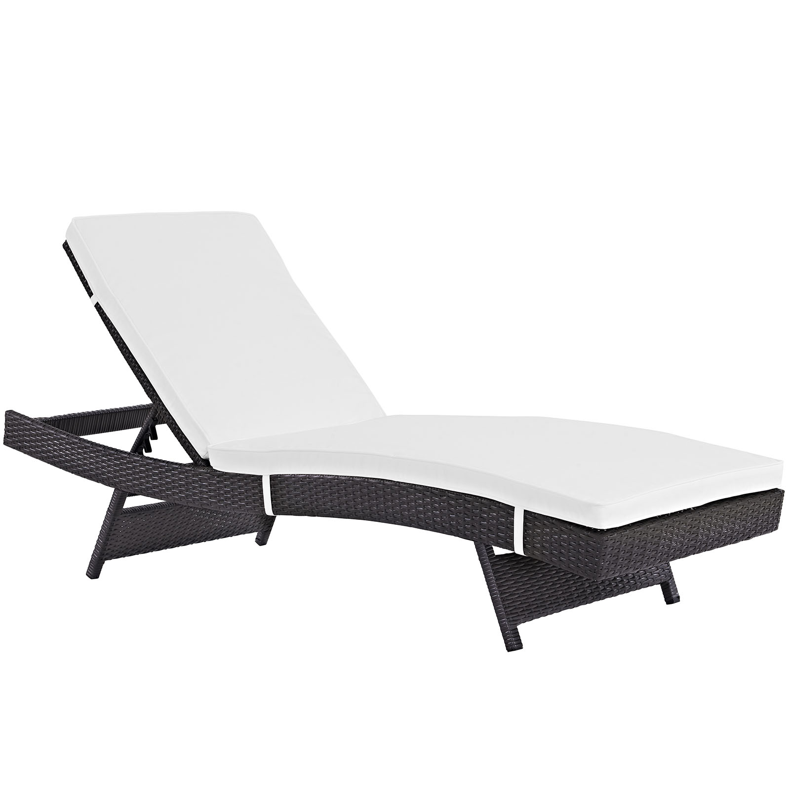 Modway Convene Chaise Outdoor Patio Set of 4 in Espresso White - image 3 of 5