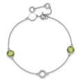 thumbnail image 4 of Auriga 925 Sterling Silver RH Plated Diamond & Peridot w/1inch Ext. Bracelet for Women, 4 of 6