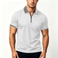 thumbnail image 4 of Guluxicc Dress Shirts for Men Quarter Zipper Collared Pullover Short Sleeve Golf Tops for Business Casual Wear Spring Summer Casual Outfits, 4 of 6