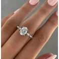 thumbnail image 3 of solitaire jewels 1.5CT Oval Moissanite Hidden Halo Engagement Ring For Women, 18K White Gold, 3 of 6