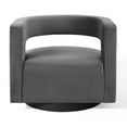thumbnail image 5 of Modway Spin Cutaway Performance Velvet Swivel Armchair in Gray, 5 of 9