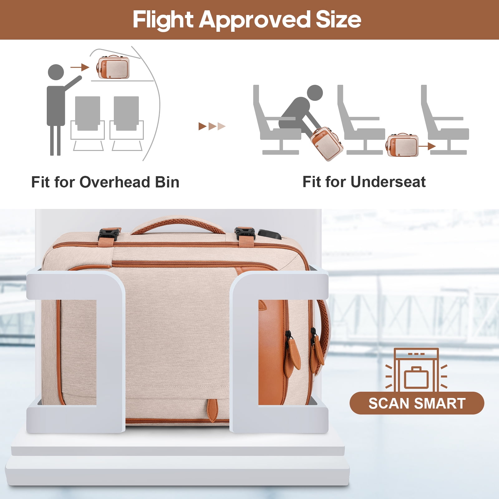 UKEIN Travel Backpack for Men & Women Carry On Backpack Flight Approved 40L Waterproof Anti-Theft Personal Item Backpack with Packing Cubes and Shoe Pocket