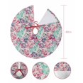 thumbnail image 7 of Teal Pink Purple Flowers Christmas Tree Skirt 48 Inches Large Christmas Skirt Tree, Spring Floral Botanical Rustic Tree Skirt Christmas Decorations for Fireplace Party Holidays Indoor Outdoor, 7 of 7