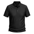 thumbnail image 2 of KLHDSF Men's Casual Polo Shirts Summer Short Sleeve Textured Polo Shirt Collared Business Work Daily Tops Black L, 2 of 5