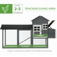 thumbnail image 4 of PawHut Chicken Coop Hen House with Nesting Box & Run, Grey, 4 of 10