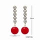 thumbnail image 2 of Silver Needle Set With Diamond Luxury Flash Diamond Large Pearl Personality Red Earrings 26-27s, 2 of 4
