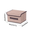 thumbnail image 3 of Linen Fabric Storage Bins with Lids, Foldable Closet Organizer Boxes with Handles, Large 36x25x23cm, 2 Pack for Clothes and Household Storage, 3 of 4