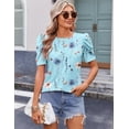 thumbnail image 3 of Zeagoo Womens Tops Short Sleeve Summer Cute T Shirts Crewneck Blouses Dressy Casual Tunics Office Work Tops, 3 of 4