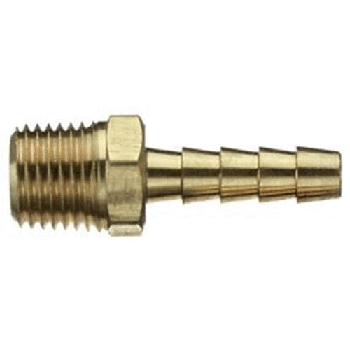 75360 Brass Air Hose End W/ 1/4" (6.35mm) Mnpt X 1/4" (6.35mm) Barb