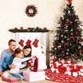 thumbnail image 3 of Plaided Christmas Tree Linen Skirt Mat Decorative With Festive Stocking Accessories, 3 of 5