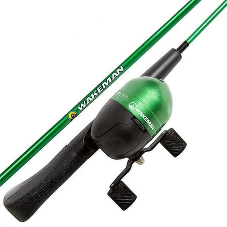 Wakeman Spawn Series Kids Spincast Combo and Tackle Set Green
