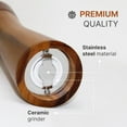 thumbnail image 5 of JS Gourmet Acacia Pepper and Salt Mill Grinder Set with Adjustable Ceramic Mechanism (2 Pack), 5 of 6