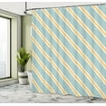 thumbnail image 5 of Ambesonne Shabby Flora Shower Curtain, Bold Thin Stripes, 69"Wx84"L, Almond Green Apricot, 5 of 5