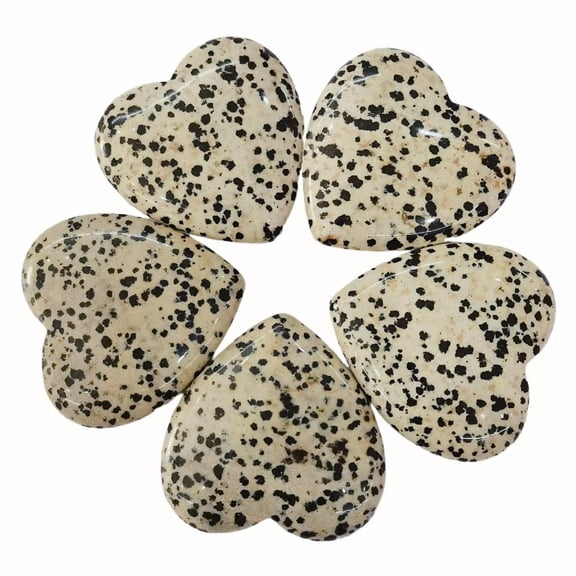MATROOY 10pcs Natural Speckle Stone Healing Crystal Heart Gemstone Home Decor 45x12mm