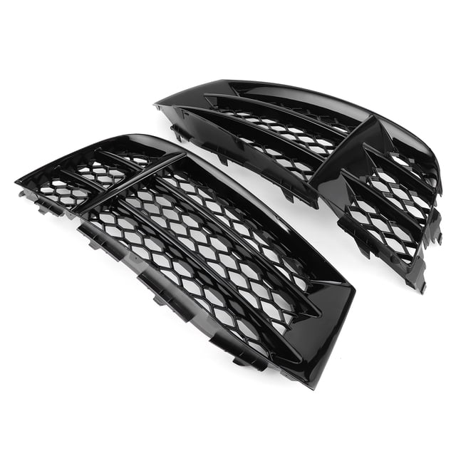 Par de cubiertas de luz antiniebla, rejilla de luz antiniebla de panal negra brillante para parrilla de lámpara antiniebla R, diseño aerodinámico Jadeshay A