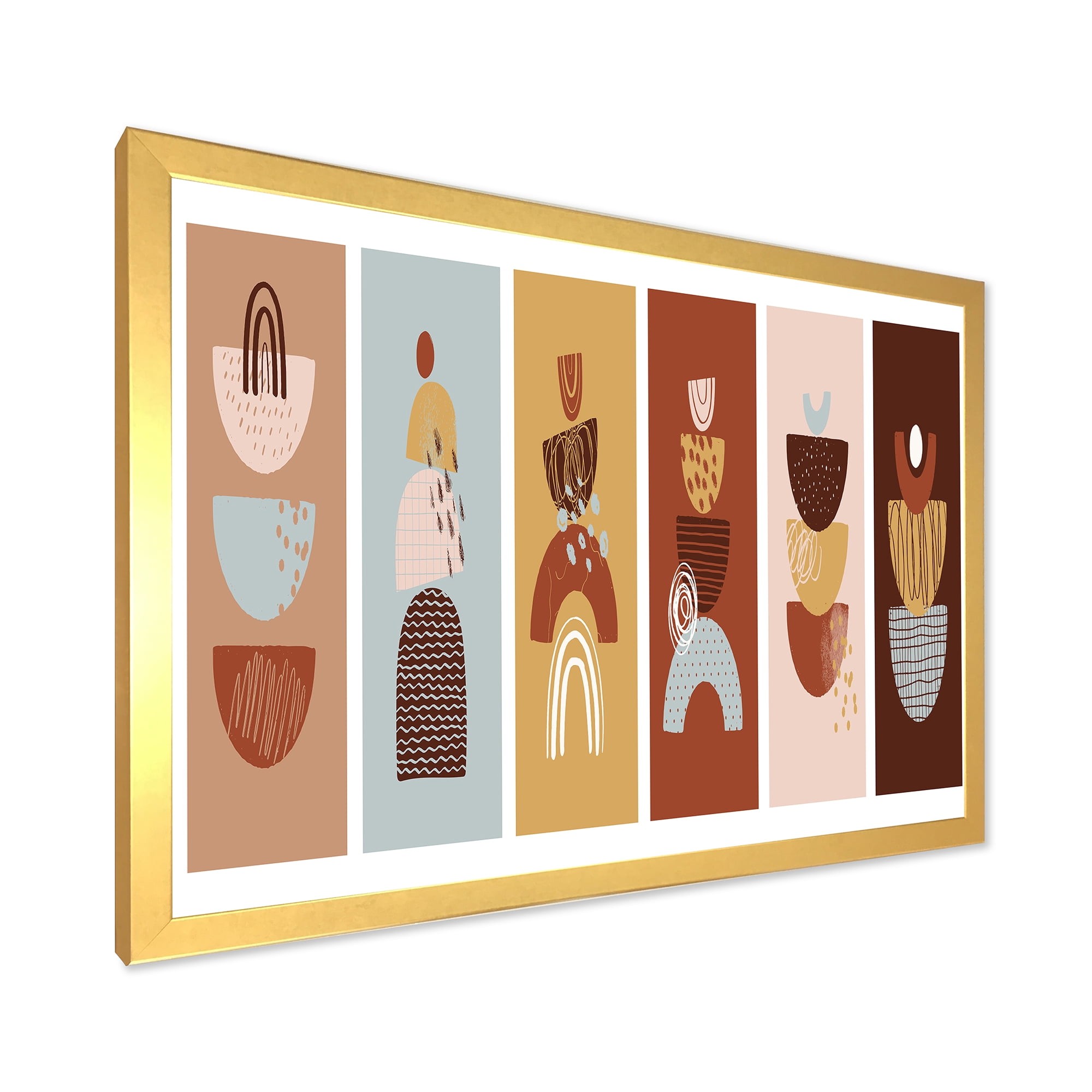 Designart 'Compostion Minimalistic of Organic Shapes II' Modern Framed Art Print