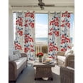 thumbnail image 4 of Red Flowers Blackout Curtains, Light Blocking Print Window Curtains, Country Spring Botanical Floral Leaves Herbs Thermal Insulated Window Drapes for Living Room 2 Panels, 84"W x 84"L, 4 of 9
