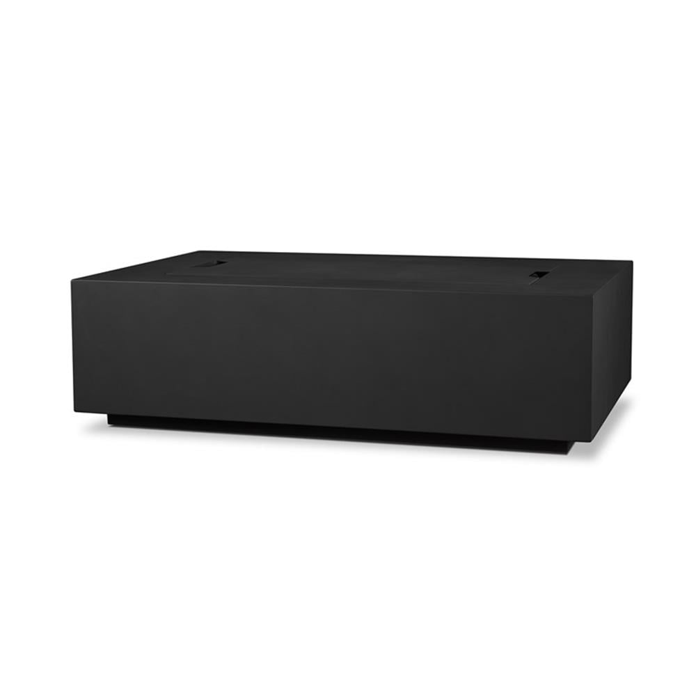 Afuera Living 50" Stainless Steel Rectangle Propane Fire Table in Black