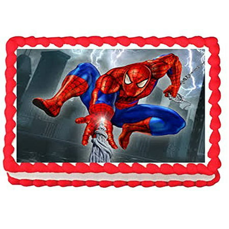 1 4 Sheet Spiderman  Edible Frosting Cake Topper Walmart  com