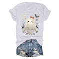 thumbnail image 5 of Leey-World Womens Halloween Shirts Shirt for Women Fashion Print T Shirt Short Sleeve Women Short Sleeve Round Neck Tee T Shirt Printing Loose Top(White,M), 5 of 5