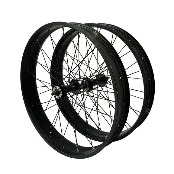 CDH 26"x 4 Fat Tire Bike Rim Bicycle Wheel Set Heavy Duty 12 G Spoke Wheel Black