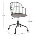 thumbnail image 3 of LumiSource Black Metal, Dark Walnut Wood Riley Adjustable Office Chair, 3 of 7