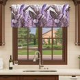 thumbnail image 6 of Purple Tropical Leaves Curtain Valances for Windows, Kitchen Valance Window Treatments Panel 2 Pack, Simple Watercolor Palm Plants Rod Pocket Short Curtains for Bathroom Bedroom 60 x 18 Inch, 6 of 8