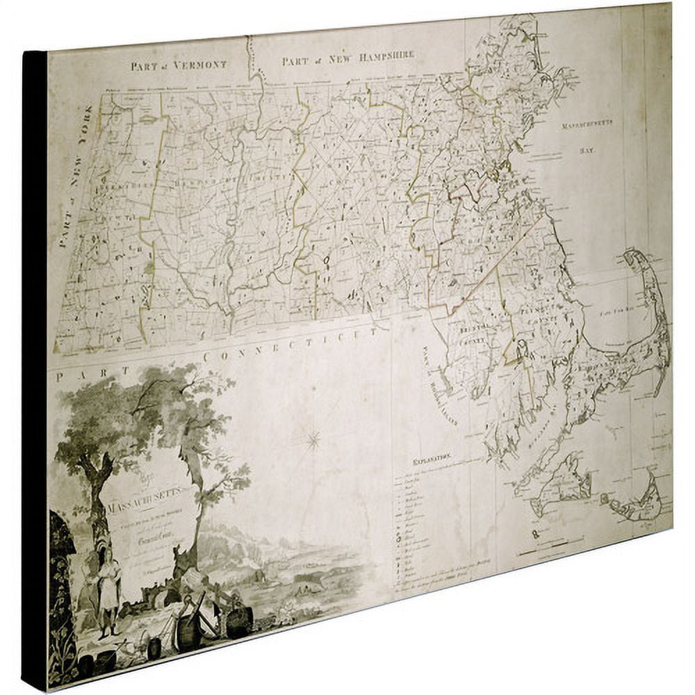 Trademark Art 'Map of the State of Massachusetts, 1801' Canvas Art