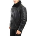 thumbnail image 4 of Reed Men's Smooth Lamb Touch Faux Leather Detachable Fur Collar Classic Jacket (5X, Black), 4 of 7