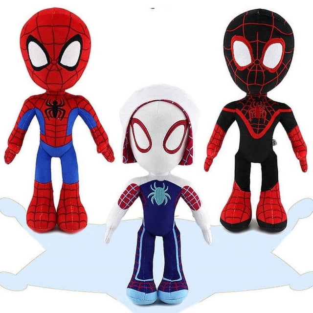 Marvel Spidey y sus increíbles amigos juguete de peluche muñeco de peluche de dibujos animados para niños regalo de cumpleaños negro brillar Electrónica