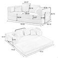thumbnail image 4 of Convertible Foldable Sleeper Sofa Bed with Storage Pockets, No Assembly Folding Floor Couch with 4 Pillows, Daybed Futon, Beige Upgraded, 4 of 14