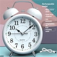 thumbnail image 1 of Silent Non-Ticking Analog Quartz 4 Inches Battery Operated Twin Bell Loud Alarm Clock with Backlight for Bedroom, 1 of 6