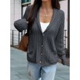 thumbnail image 4 of Women'S Oversized Chunky Knit Cardigan Fashion Long Sleeve Front Open Sweater Fall Winter Outerwear Dark Gray M, 4 of 7
