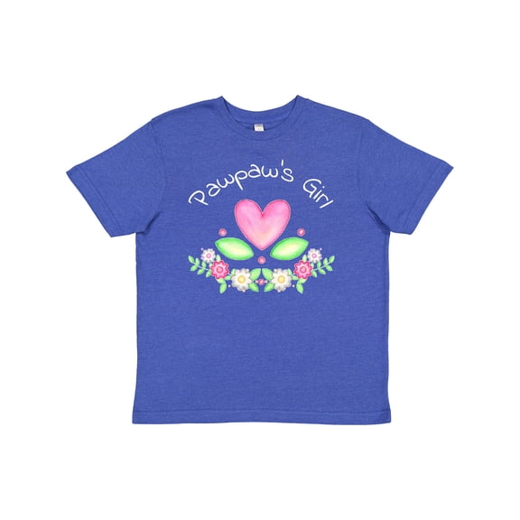 Inktastic Pawpaw's Girl- heart flowers Youth T-Shirt
