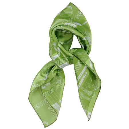 - NYFASHION101 Women's Musical Notes Instrument Print Chiffon Neckerchief Scarf, Green