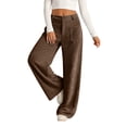 thumbnail image 5 of Corduroy Pants Womens Low Rise Wide Leg Cargo Pants Casual Baggy Lounge Pant Office Business Work Pant with Pockets Coffee S, 5 of 7