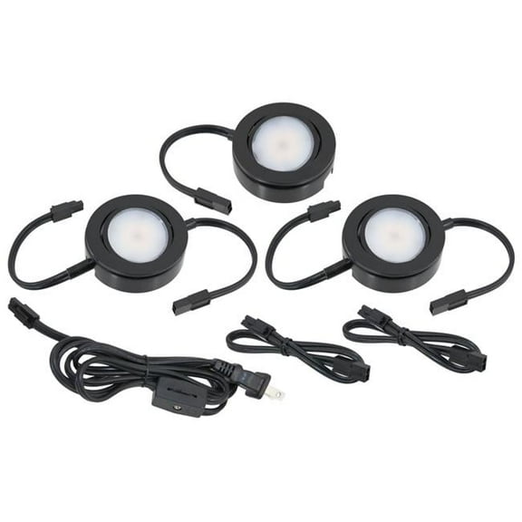 120V MVP Cetlus 3 Puck Light Kit, Matte Black - 6 ft.