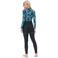 thumbnail image 5 of IBTOM CASTLE Womens Muslim Islamic Long Sleeve Burkini Swimsuits Swimwear Modest Hijab Top+Pants Rashguard Full Cover Floral Bathing Suit M Blue - Palmetto Leaf, 5 of 7