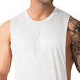 thumbnail image 4 of Difdany Men's Cut Off Shirts Muscular Cut Open Sides Bodybuilding Tank Top Gym Workout T-Shirt White 3XL, 4 of 8
