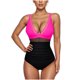 thumbnail image 1 of Traje de baño de verano para mujer, de color liso, con cojín en el pecho y sin soporte de acero, sin espalda, con tirantes, de nailon., 1 of 5