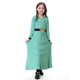 thumbnail image 1 of TH603 Vestido largo de niña musulmana Tela de seda de leche Burka Ropa de niña árabe (Verde 90), 1 of 5