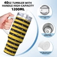thumbnail image 3 of Sikiie Striped With Bees Insulated Stainless Water Bottle Lid Travel Mug Cup Insulated Tumblers Cup 40oz Ice Bully With Handle, 3 of 8