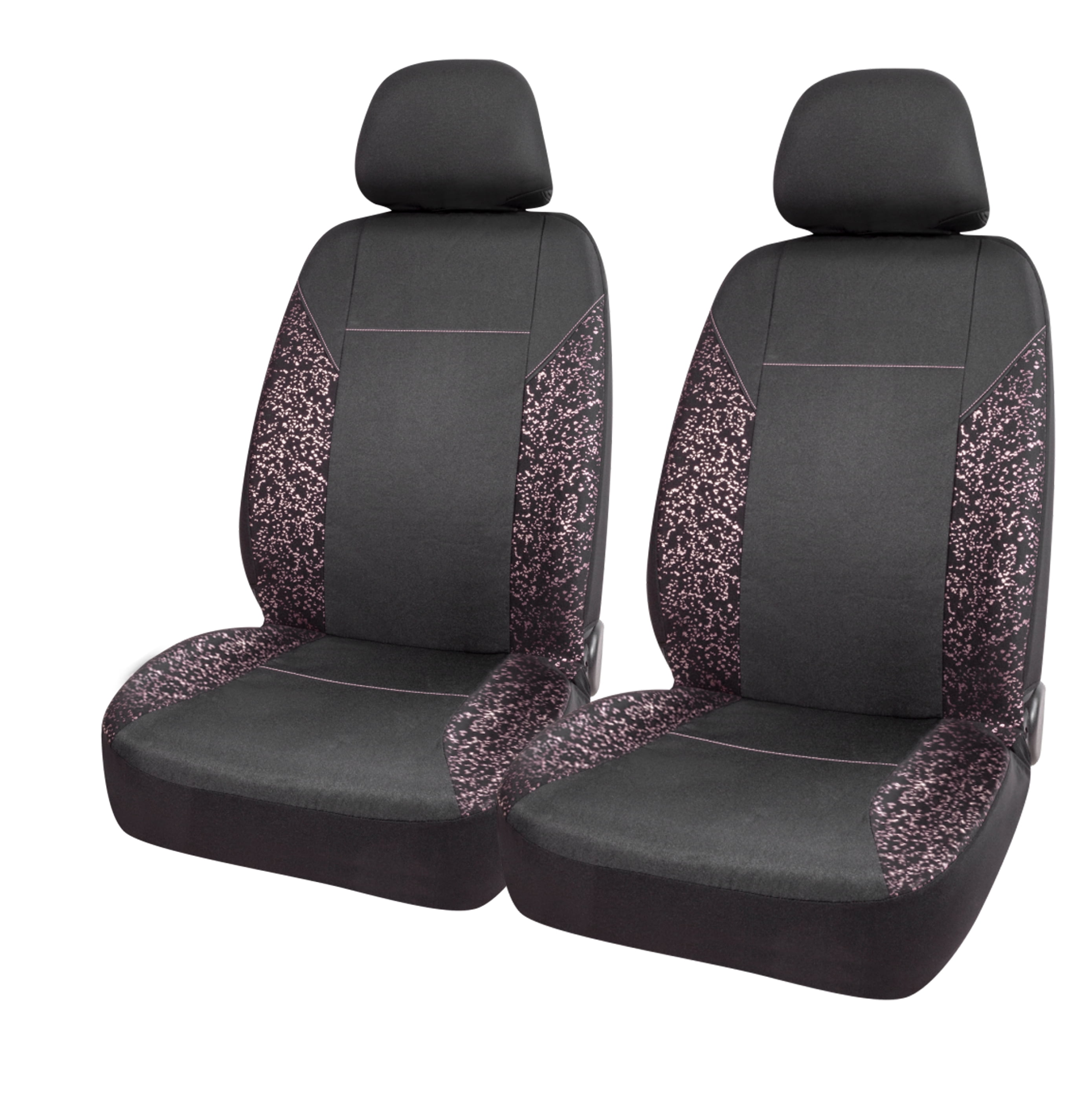 Auto Drive 5 Piece Pink Splatter Seat Cover Kit Polyester Black - Universal Fit, 1903SC91