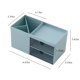 thumbnail image 3 of Organizador de escritorio ABS blanco y azul con 2 cajones y 3 compartimentos | Caja para guardar maquillaje y artículos de oficina, ideal para escritorio, tocador o oficina en casa., 3 of 5