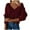 Wine, variant on Aoochasliy Womens Sweaters Pullover Clothes V-neck Loose Pullover Solid Color Sweater Tops