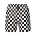 thumbnail image 4 of Lsque Mens Swim Trunks Black and White Checkerboard Pattern - Bathing Suit Compression Liner - Beach Swim Shorts Swimwear - (S-3XL) - Stretch Quick Dry -Large, 4 of 9