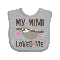 Inktastic My Mimi Loves Me Sloth Girls Baby Bib